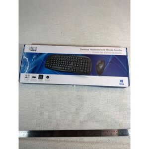 Adesso AKB-133CB Desktop Keyboard and Mouse Combo Multimedia Hotkeys Black